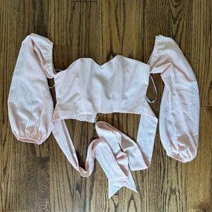 Superdown Light Pink Puff Sleeve Blouse